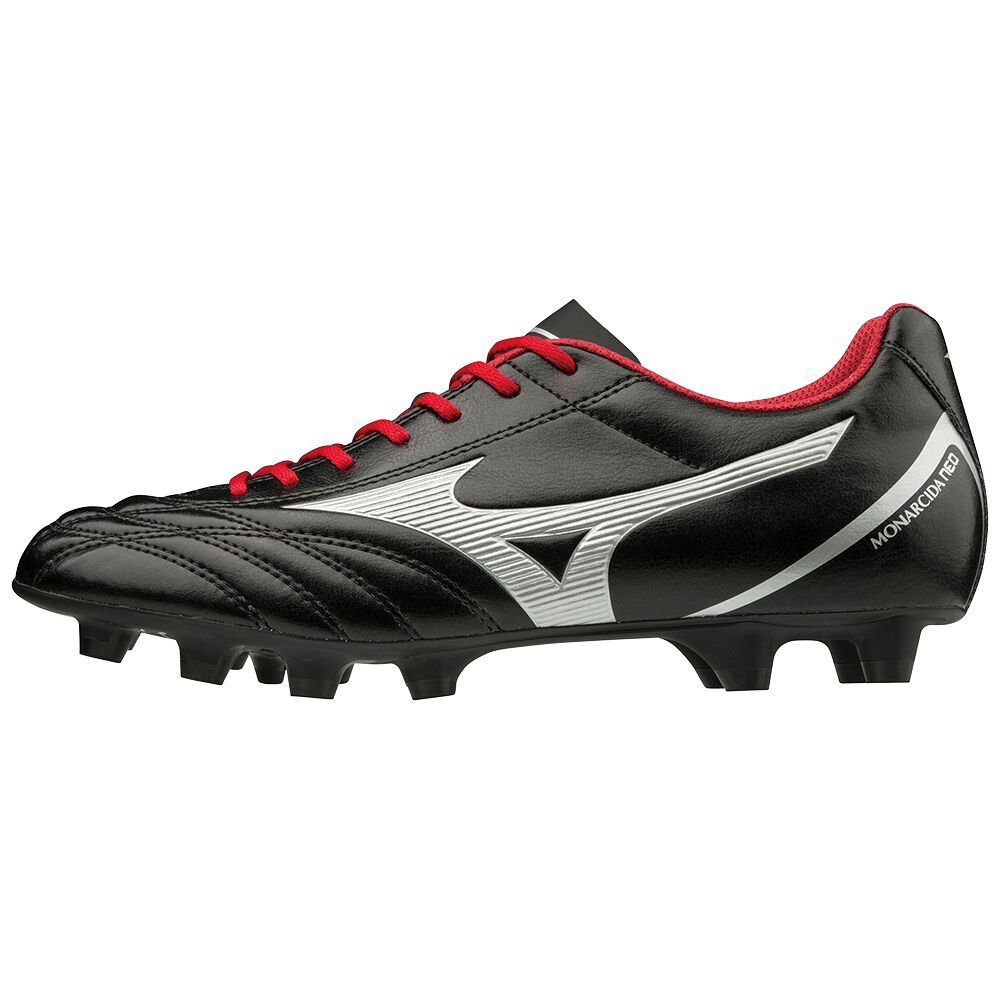 Chuteiras Mizuno Monarcida Neo Select - Mulher - Pretas/Prateadas/Vermelhas - LGXMS3956